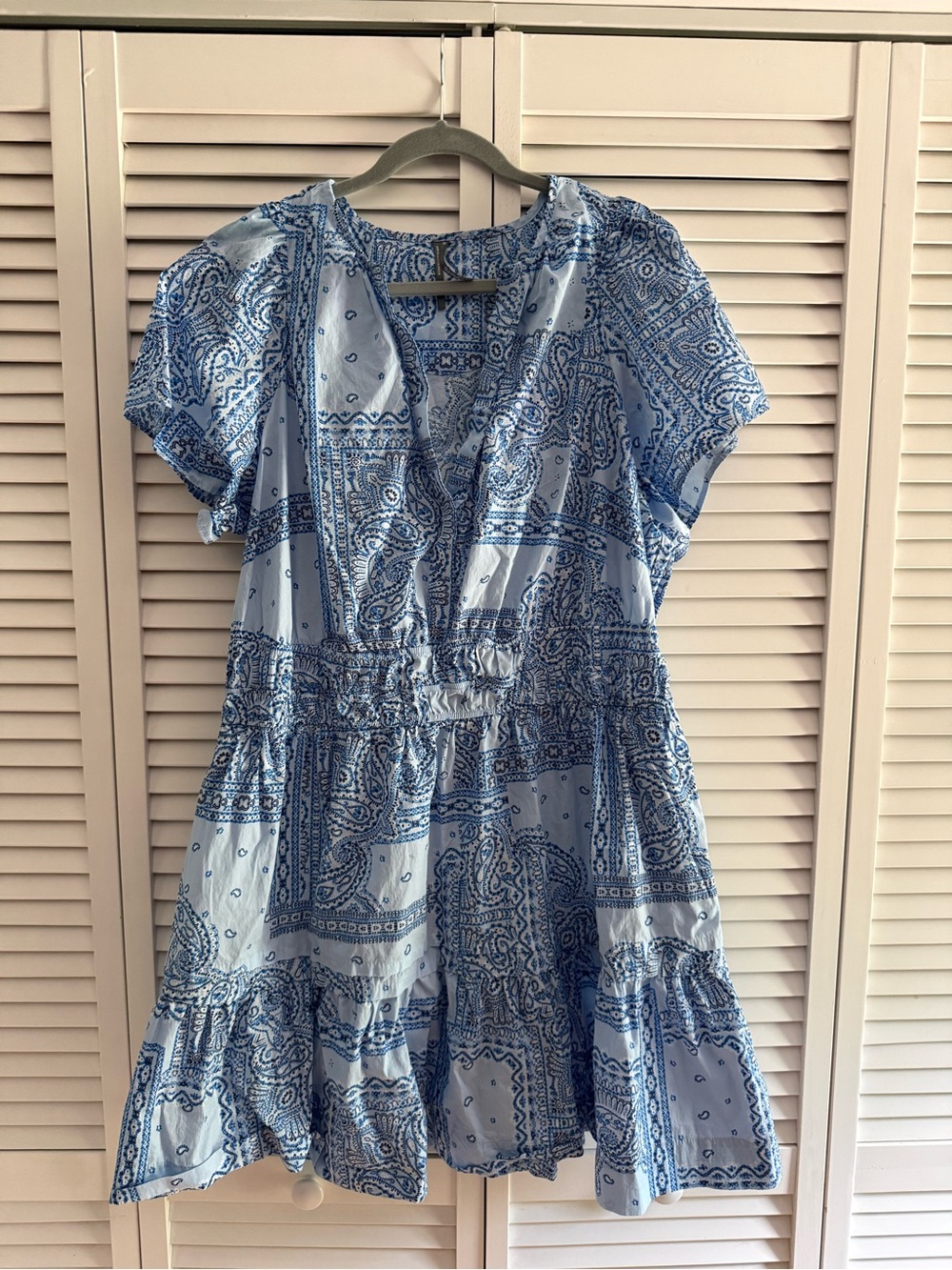 Anthropologie Blue Paisley Print Dress